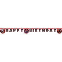 Guirlande Spiderman « HAPPY BDAY » motif toile d'araignée