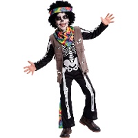 Déguisement d'enfant en squelette hippie