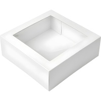 Boîte blanche à fenêtre pour gâteau de 25 x 25 x 10 cm