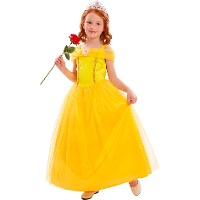Costume de princesse de conte jaune pour fille