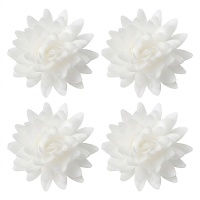 Gaufrettes de fleurs de lotus blanches de 5,5 cm - Dekora - 18 unités