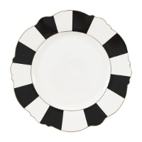 Assiette plate 27,5 cm Excellence, rayures noires et blanches
