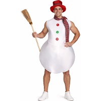 Costume de bonhomme de neige avec écharpe pour adulte