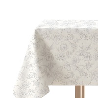 Nappe de 1,45 x 1,45 m en tissu fleurs et feuilles
