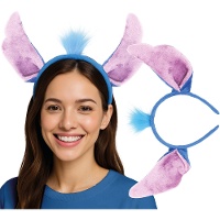 Serre-tête d'alien bleu avec toupet