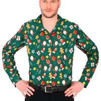 Chemise de Noël verte avec Père Noël