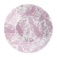 Assiette creuse 23 cm mauve à motif floral
