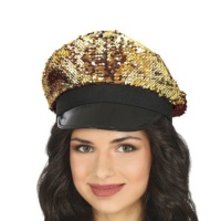 Casquette à sequins avec visière