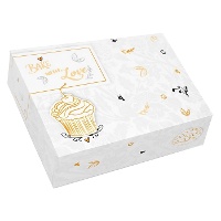 Boîte de 18,2 x 13,5 x 5,4 cm pour biscuits avec design de lettres