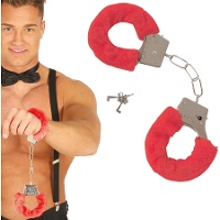 Menottes en velours rouges pour adulte