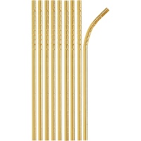 Pailles pliables en papier métallisé - 24 unités
