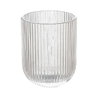 Verre de 250 ml en cristal gravé à rayures transparentes