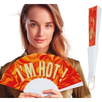 Éventail pliant avec message I'M HOT !