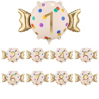Ballon « Happy Birthday » en forme de bonbon avec chiffre de 61 x 37 cm