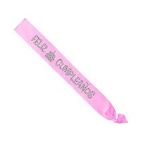 Bandeau Joyeux Anniversaire blanc avec lettres en paillettes