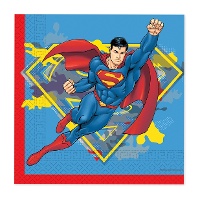 Serviettes Superman 16,5 x 16,5 cm - 20 unités