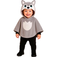 Poncho loup pour bébé