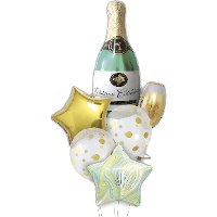 Bouquet de bouteilles de Cava or et vert - 6 unités